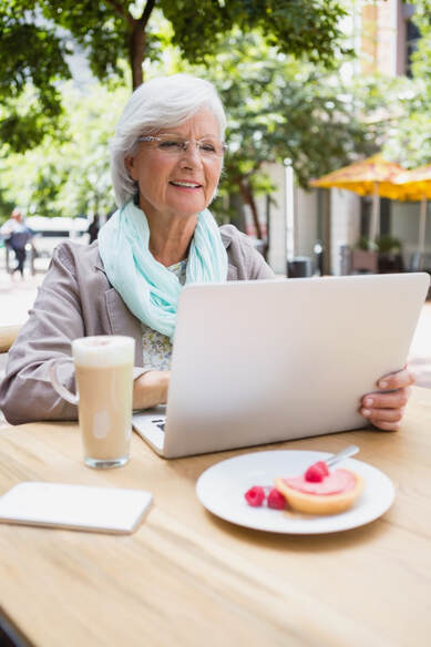 Senior Citizen on laptop